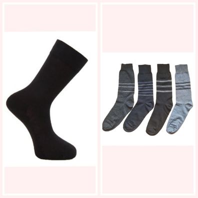 12er Pack Herren Business Socken Baumwolle Schwarz Blau Grau Hellgrau E-29
