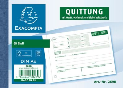 Quittungen A6Q 50 Bl