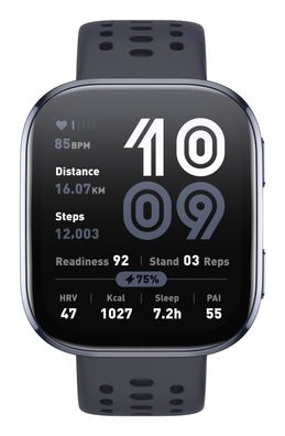 Amazfit Bip 6 Black, 5 cm (1.97"), AMOLED, Touchscreen, 512 GB, GPS, 27,9 g