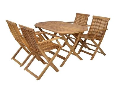 Gartenmöbelset aus Akazienholz – 4-teilig, klappbar, wetterfest