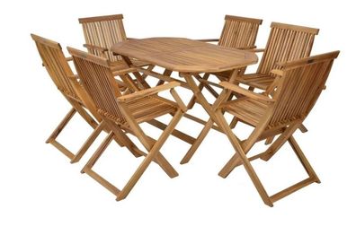Gartenmöbelset aus Akazienholz – 6-teilig, klappbar, wetterfest