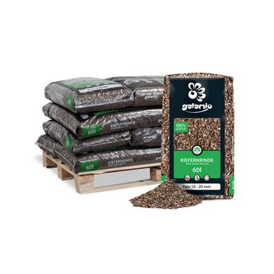 Galamio Rindenmulch Kiefer Fein 60l x 12 Sack 720l 12er Palette Körnung 10 - 20