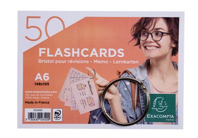 Flashcards A6 lin 50St/Pk sort
