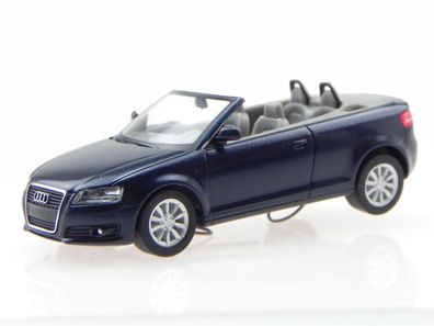 Audi A3 8P Cabrio tiefsee blau Modellauto 501.08.033.22 Herpa 1:87