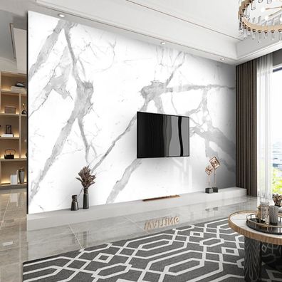 Luxus Wanddeko - Graue Geometrie & Jazz White Marmor Stil 7214