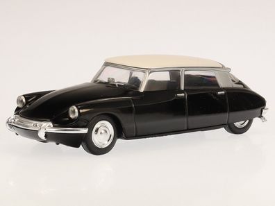Citroen DS 19 schwarz-Dach weiss Modellauto deAgostini 1:43