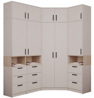 Möbelset GRANT Set 34C Eckschrank Kleiderschrank 3 Regale Wohnzimmer Schlafzimmer