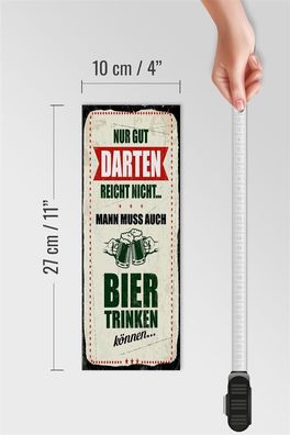 Holzschild Nur Gut Darten reicht nicht muss Bier trinken, 5 versch Größen, Hobby