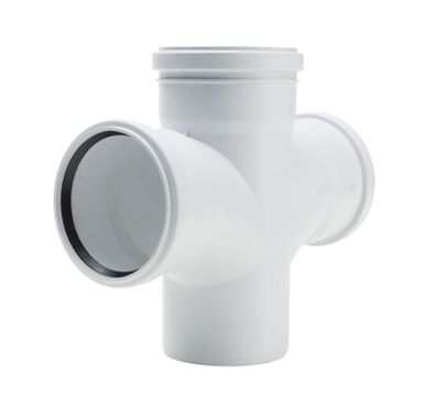 Conel Drain Doppelabzweig DN 90/90/90 87 Grad mit drei Muffen