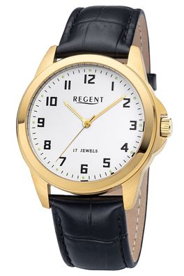Regent Herrenuhr Handaufzug Schwarz/Goldfarben F-1631