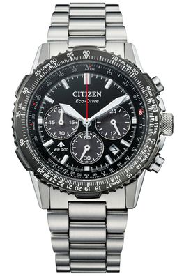 Citizen Eco-Drive Herrenuhr Chronograph Stahl/Schwarz CA4664-60E