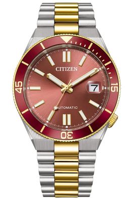 Citizen Herrenuhr Automatik 10 bar Bicolor/Rot NJ0234-58X