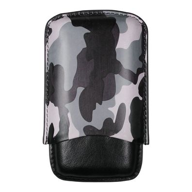 Zigarrenetui 3er Camouflage schwarz / grau, aus Leder
