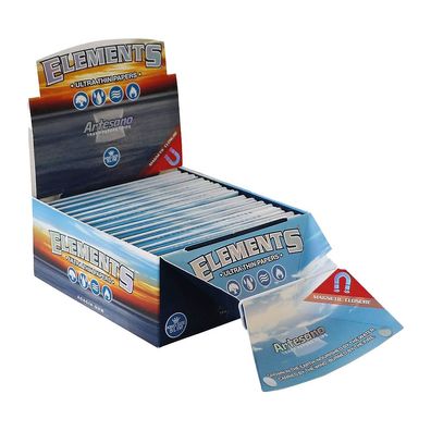 Elements Ultra Thin Artesano King Size Slim Papers 15x 32 Blatt + 34 Tips + Tray