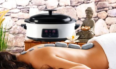 NEU Hot Stone Set Wärmegerät mit digitaler Steuerung & 23 Steinen für Wellness