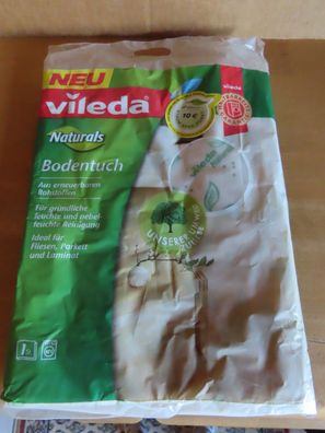 Bodentuch Naturals aus erneuerbaren Rohstoffen mit grünem Motiv / Vileda