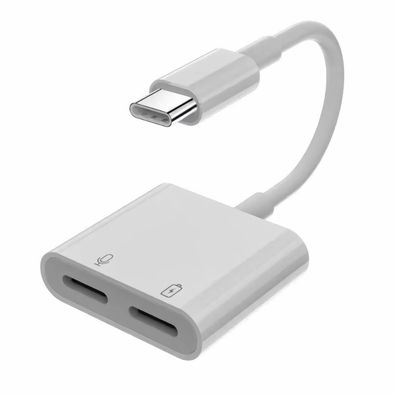 A87 OTG Audio Jack Adapter 2x USB C - Typ-C, 2in1 Musikwiedergabe & Aufladen 60W