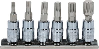 KS TOOLS 1/4"CHROMEplus Bit-Stecknuss-Satz XZN, 6-tlg