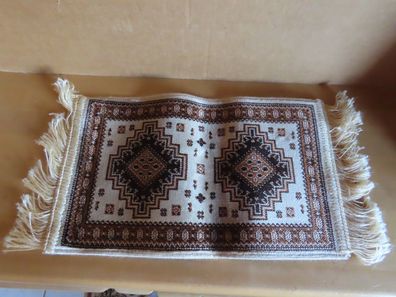 kleiner Tischläufer Schrankläufer Orienta mit Fransen braune Töne ca. 24x48 cm Heris