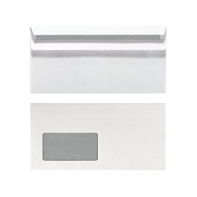 HLZ Briefumschläge DIN Lang sk mit Fenster weiß - 25er Pack