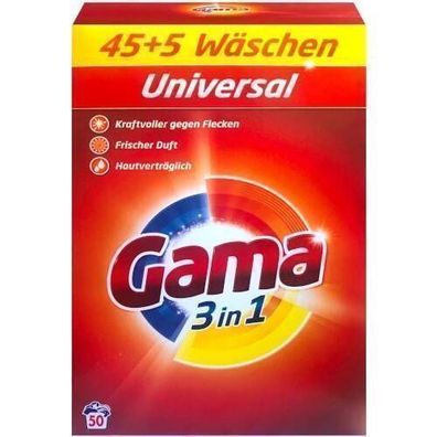 Gama Universelles Waschpulver 45 + 5 Waschgänge DE
