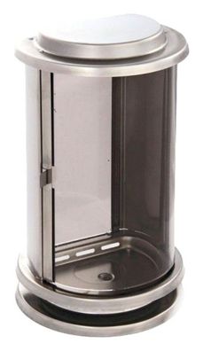 Halbrunde Grablampe aus Edelstahl matt Grablaterne Grablicht Grableuchte