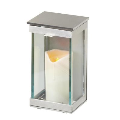 Moderne Grablampe aus Edelstahl Grablicht Grableuchte Grablaterne Grabschmuck