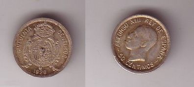 50 Centimos Silber Münze Spanien 1926 (114266)