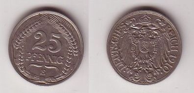 25 Pfennig Nickel Münze 1910 E Jäger 18 (114428)