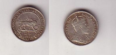 25 Cents Silber Münze Ostafrika & Uganda Protectorat 1910 (114469)