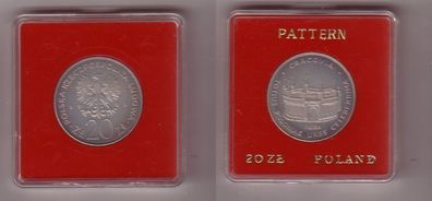 20 Zloty Nickel Münze Polen Probe, Krakau, im Original Plaste Etui (114215)