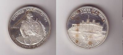 1/2 Dollar Silber Münze USA 1982 Landhaus George Washington (114117)