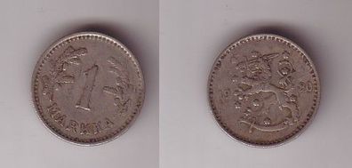 1 Markka Nickel Münze Finnland 1930 (114118)