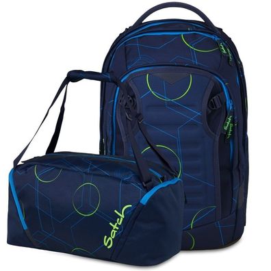 satch Match Plus Set Matchplus + Sporttasche MatpDuf-26, Blue Tech, Mädchen & Jungen