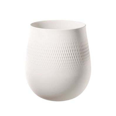 Villeroy & Boch Manufacture Collier blanc Vase Carré groß Premium Porcelain weiß