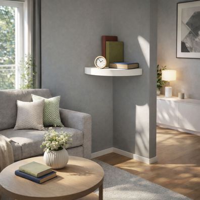 Eckregal Hängeregal Wandregal Schweberegal Bücherregal Regal Weiß MDF 30x30cm