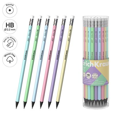 Bleistifte HB mit Radiergummi Holzfrei Pastell 42 Stück