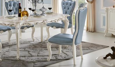 Esszimmer Stuhl 1 Sitzer Sessel Holz Luxus Klasse Barock Rokoko Möbel Design Neu