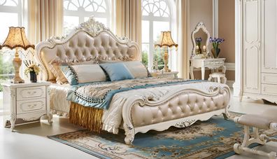 Luxus Chesterfield Schlafzimmer Bett Echtholz Design Luxus Doppel Hotel Betten