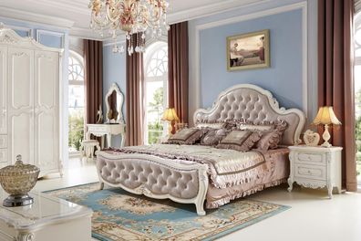 Bett Nachttisch Schminktisch Schlafzimmer Hocker Design Luxus Set Betten 6 tlg