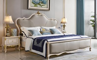 Klassisches Bett Barock Rokoko Hotel Betten Polsterbett Doppelbett Chesterfield