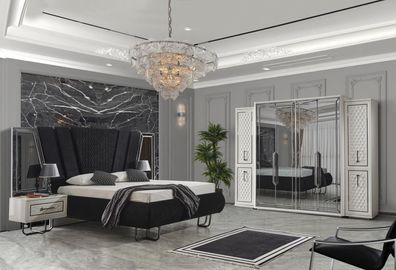 Schlafzimmer Möbel Bett Nachttische Kleiderschrank Schrank Betten 4tlg