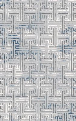 Wohnzimmerteppich Teppich Bodenteppich Kurzflor Geometrisches Muster Blau