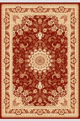 Teppich Orientalisch Vintage Kurzflor Burgundy Rot Wohnzimmerteppich 150x233cm