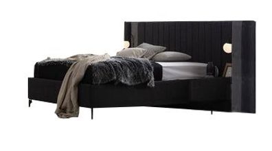 Schlafzimmer Bett Schwarz Design Möbel Einrichtung Doppelbett Textil Betten