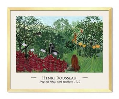 Tropischer Wald mit Affen Henri Rousseau Poster Druckbild G114436