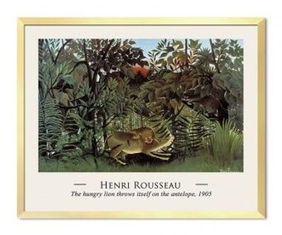 Der hungrige Löwe stürzt sich auf die Antilope Henri Rousseau G114442