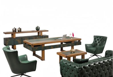 Luxus Büro Einrichtung Möbel Designer Komplett Set Couch Office 6tlg