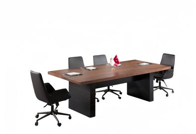 Arbeitszimmer Besprechungstisch 4x Stühle Büroausstattung Bürostuhl Schreibtisch