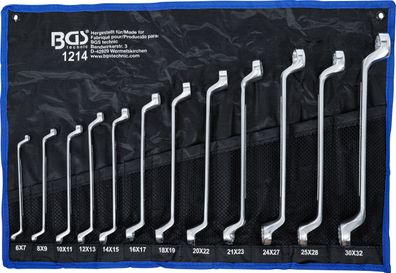BGS Doppel-Ringschlüssel-Satz | gekröpft | SW 6 x 7 - 30 x 32 mm | 12-tlg